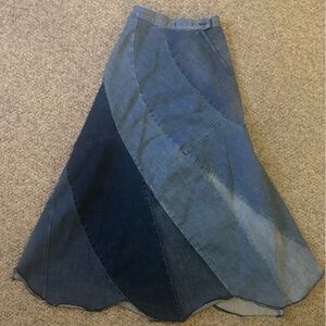 Free People high waisted Denim Maxi Skirt